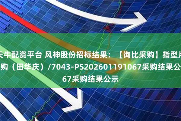 天牛配资平台 风神股份招标结果:【询比采购】指型片采购(田华庆)/7043-PS202601191067采购结果公示